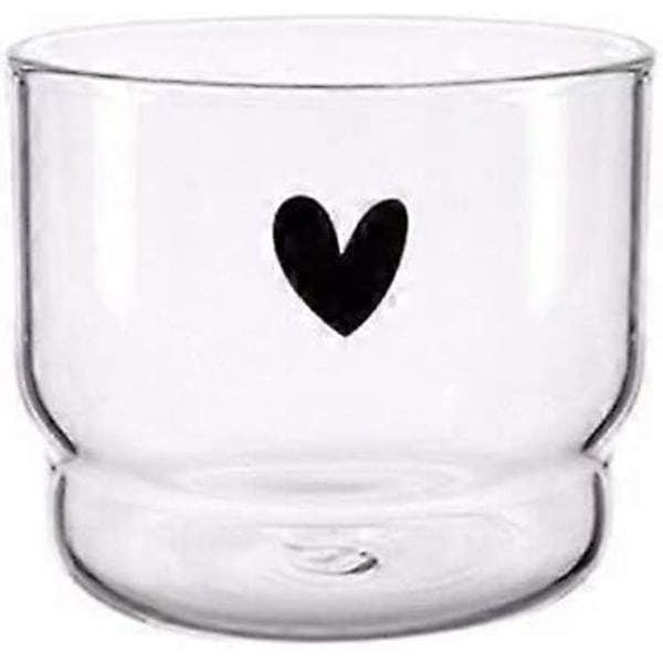 300ml Kärlek/Smiley Vägg Glaskopp Mjölk Kaffe Hjärta Koppar Värmebeständig Hälsosam Dryck Mugg Te Muggar Transparent Dricksglas (Kärlek)