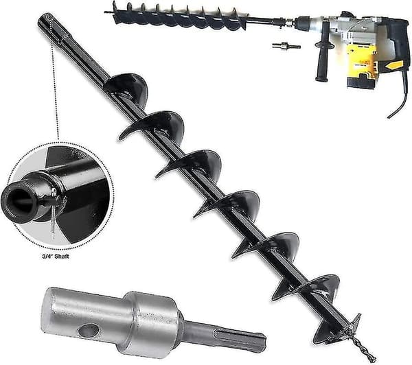 Adapter til boremaskine, rund skaft professionel adapter til 2 slots og 2 huller til jordbor, til Sds Plu