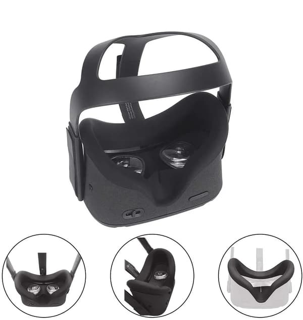 VR-mask för Oculus Quest VR-spelheadset, silikonfodral, VR-glasögon
