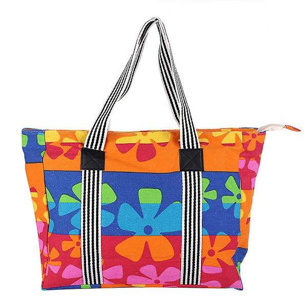 Farverig Canvas Taske Studerende Shopping Tote Canvas Taske Skulder Canvas Taske