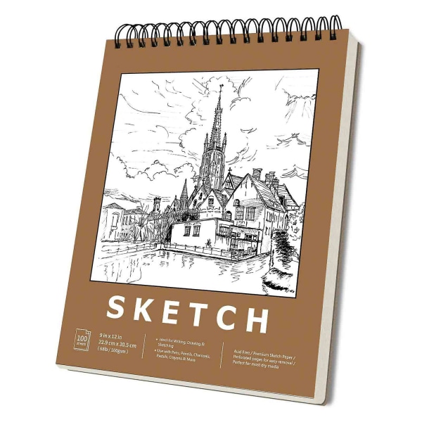 Premium Sketch Book Set, 1 kpl spiraalisidottu piirustuspaperi, hapoton taidepiirustus