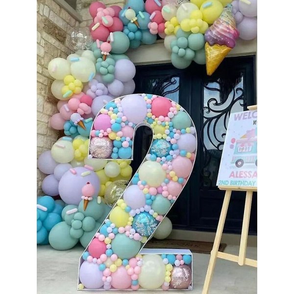 100% ny, kæmpe figur 0-9 ballonfyldning Bo* Fødselsdagsdekor nummer dekoration ballonramme（9）