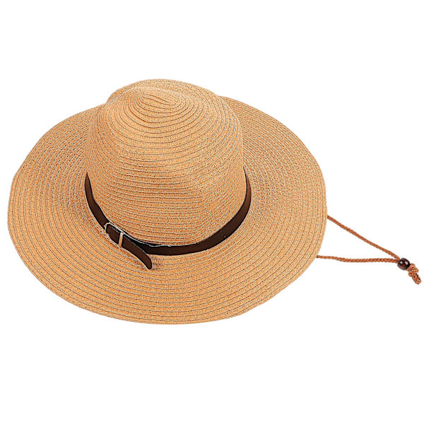 Halm Cowboyhat til Kvinder Fiskehat Udendørs Kvinder Bred Hat Hvid Cowboyhat Kvinder Solbeskyttelseshat