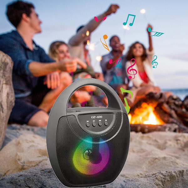 Trådlös Bluetooth-högtalare Hemma Skrivbordsljudsystem Utomhus Bärbar Hög Volym Subwoofer Färgglad Belysning Stödjer FM/USB/T-Flash-kort/LED/AUX-uppspelning