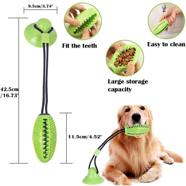 Hundelegetøj med sugekop, Hundelegetøj, Multifunktions kæledyr Molar Sundhed Effektiv tandrensning Modstandsdygtig udskåret legetøjsbold til hund