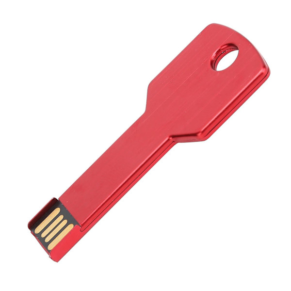 Röd USB-minne i aluminiumlegering med nyckelform för bil, dator och hem - 8 GB