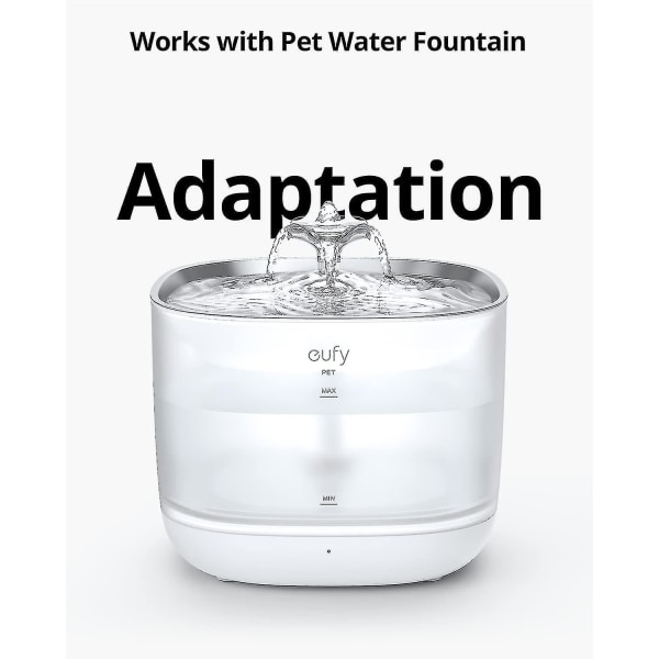 eufy Pet Water Fountain -suodatinpaketti, 4 virallista suodatinta lemmikkieläinten suihkulähteille ja kissan vesisuihkulähteille, ruostumattomasta teräksestä valmistetut automaattiset vesiautomaatit