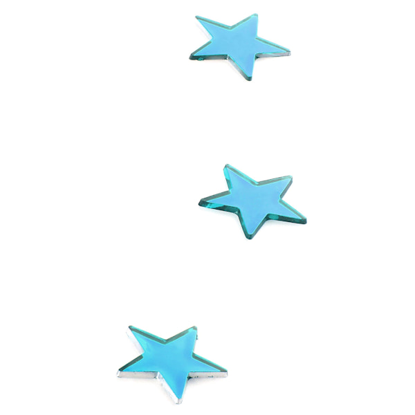 10 Mini turkosa stjärnspeglar 3 x 3 cm