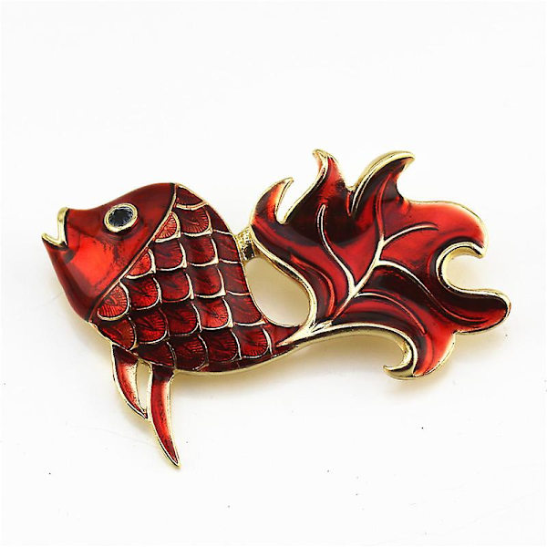 Ghyt Söt Emalj Fisk Kvinnor Brosch Djur Design Tröja Smycken Unisex Pin Brosch
