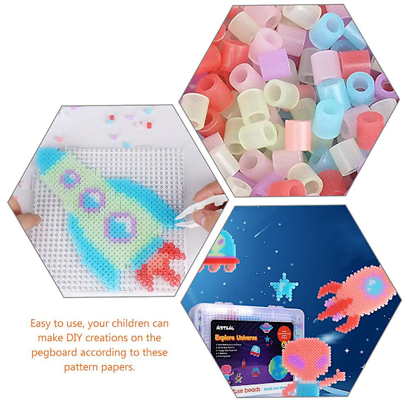 1 set smältpärlor kit pyssel smältande järnpärlor barn pysselverktyg (5mm pärlor)