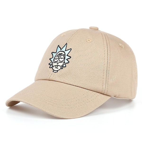 Cartoon rick and morty basebollkeps bomull broderi mjuk topp keps Rick afro hatt Pacifier Khaki