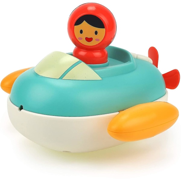 Speedboat Toy Wind-up rörlig motorbåt med snurrande bakre propeller, sprutbadleksak för småbarn