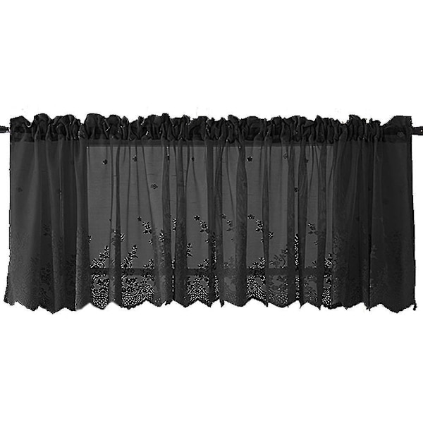 1 st Floral Lace Gardinpanel Broderad Halvgenomskinlig Kort Fönstergardin För Kök Vacker Matrum Fönsterdekoration