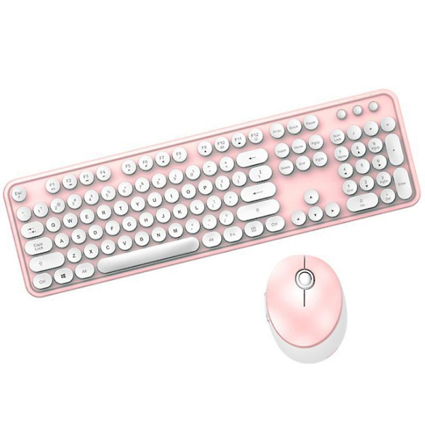Trådlöst tangentbord och musset 104 tangenter 2,4g Bluetooth blandad färg söt fräsch tyst minitangentbord för bärbar dator notebook pc flickor present