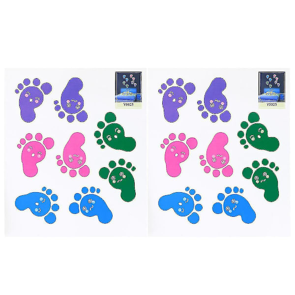 2 st Luminous Fluorescerande Väggdekaler Barfota Fotavtryck Dekal