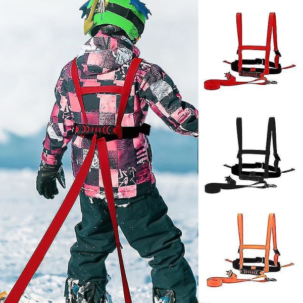 Skid- eller snowboardträningssele för barn Justerbart skidaxelbälte Bröstband för snowboard (orange)