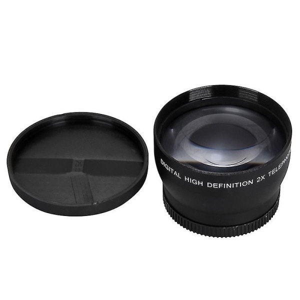 52mm 2X suurennos teleobjektiivi Nikon AF-S 18-55mm 55-200mm objektiivikameraan (musta)