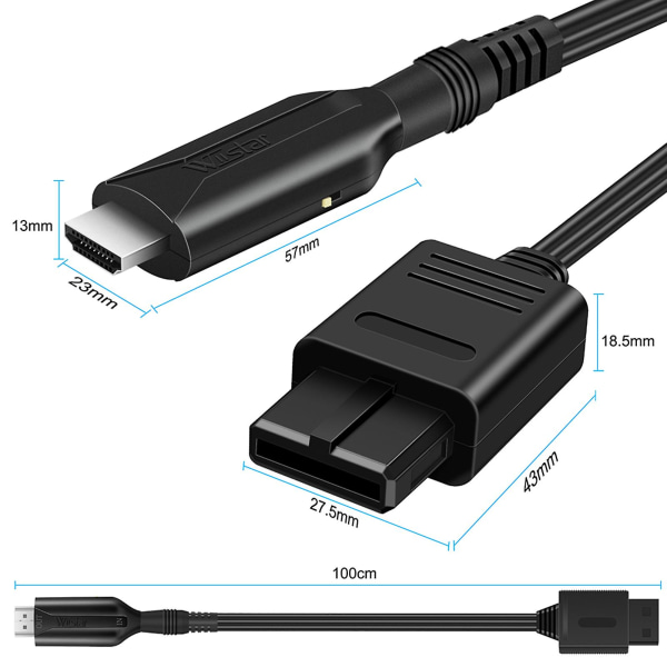 N64 till HDMI-kompatibel adapter 1080p Hd Link-kabel Plug And Play För Nintendo 64 Spel Tillbehör