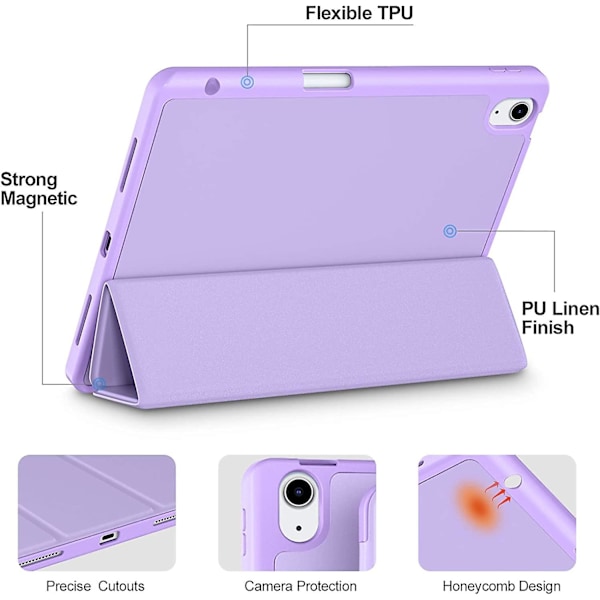 Fodral Kompatibelt Med Ipad Air 4:e Generation 2020 10.9 Tum [Pennhållare/2:a Pennladdning] [Automatisk Sömn/Vakna], Trivikt Stativ Smart Fodral