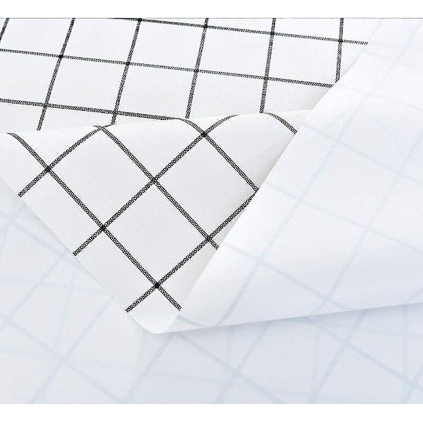 Bordsduk. Tvättbar PVC-plastduk. Vattentät rektangulär bordsskydd kompatibel kök, picknick, utomhus, inomhus (137 X 180 cm, vit P