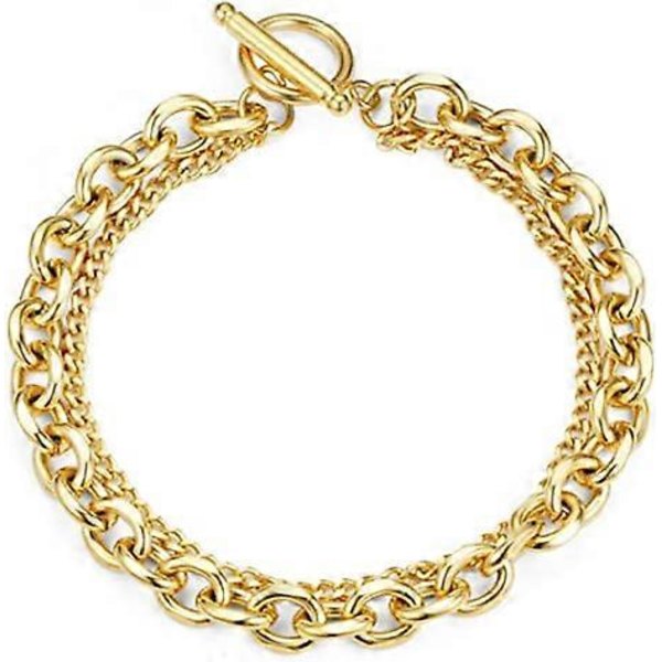 Armband i rostfritt stål, klassiskt enkelt, dubbellager, för bröllop, cocktailparty, fest, semester, födelsedag