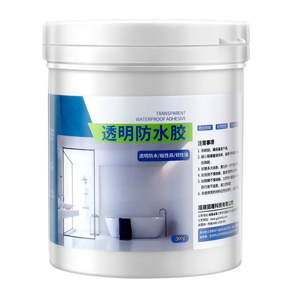 Kylpyhuoneen läpinäkyvä vedenpitävä liima, läpinäkyvä vedenpitävä pinnoitusaine (300 g)