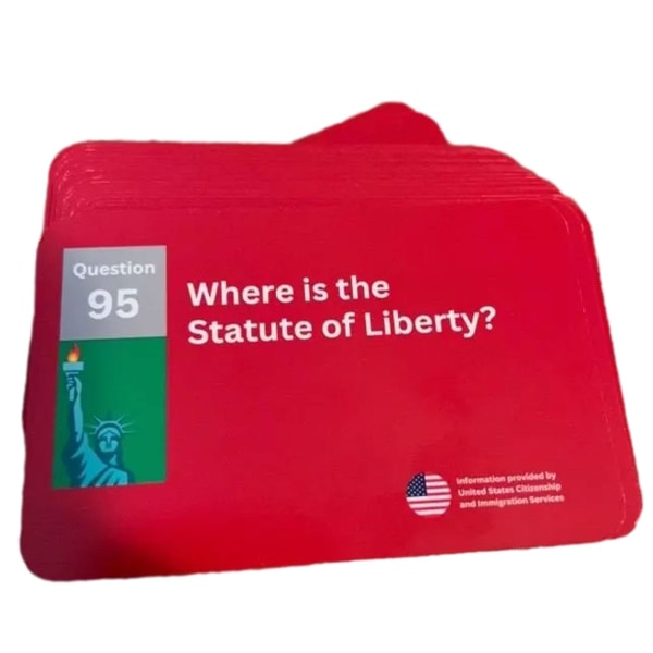 Civic Flash Cards Naturalization Test US Citizenship Immigration 100 spørgsmål