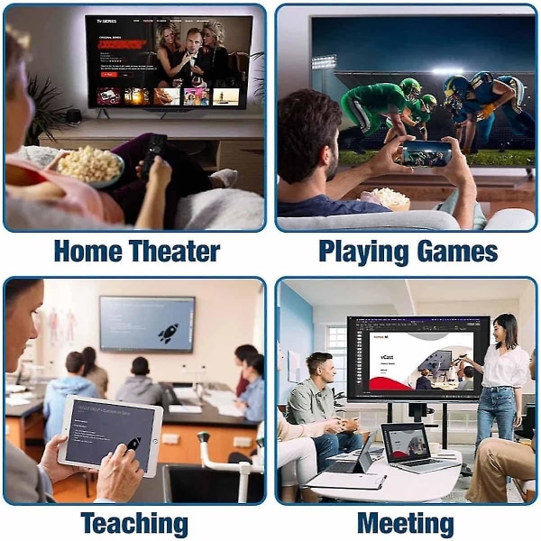 Seurico TV-boks, TV-streamingenhet, 4k Wifi-skjermspeiling streaming, trådløs HDMI-skjermadapter Casting-enhet for TV-PC