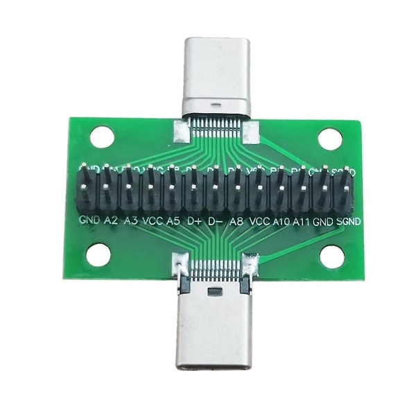 Hane till hona typ C test PC-kort Universal med USB 3.1 port 20,6x36,2 mm testkort med (grön)