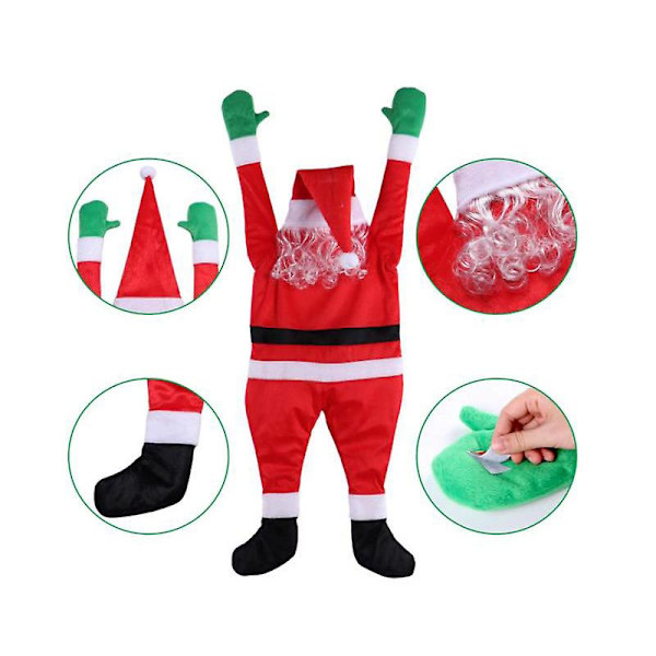 Sammets-Tomte Klättrade Upp På Väggen För Att Dekorera Kläder, Hänga Smycken Och Julpresenter 110cm