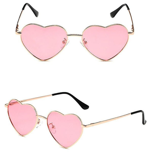 Fashion Vuxen Metall Hjärtformade Solglasögon Gradient Utomhus Glasögon Vuxen Ögonskydd UV400 Nyanser Metall Vuxen VuxenSolglasögon（Svart Grå）