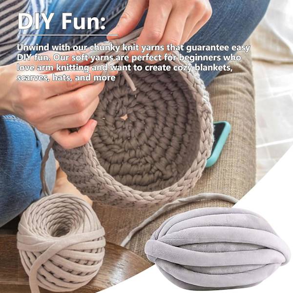 DIY Chunky Knit Garn - Andningsbara ihåliga fibrer för mössor, tröjor, filtar, mattor, husdjursbäddar, halsdukar | Kreativa gåvor | Material för konst och hantverk