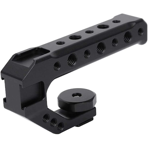 Kamerahandtag med 3 blixtsko, Uulanzi Urig R005 Universal Video Action Stabiliserande Handtag Kamerablixtsko Adapter, 1/4\" 3/8\" Hål