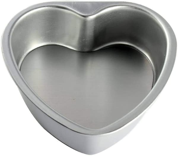 4 st Aluminium Hjärtformad Kakform Set- 5\" 6\" 8\" 10\" Silver