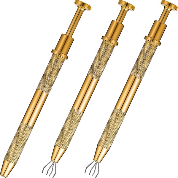 3 delar 4-kloupptagningsverktygsstifthållare i rostfritt stål Diamantupptagningsverktyg Gem Catcher 4 pincett Diamantklopincett Grabber-kompatibla pärlor Dia