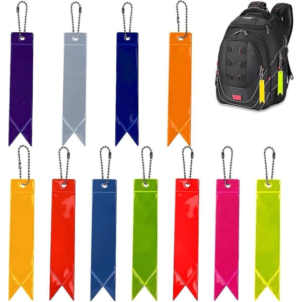 WABJTAM 11-pack säkerhetsreflexhängen - reflexer för barn - för skolväskor, kläder, ryggsäckar, cyklar, promenader (slumpmässiga färger)