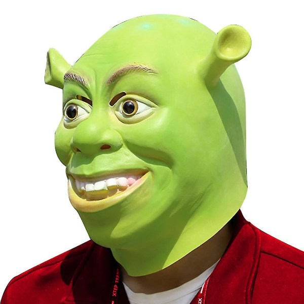Grøn Shrek Monster Latex hovedbetræk, Halloween-maske, Cosplay-festrekvisitter