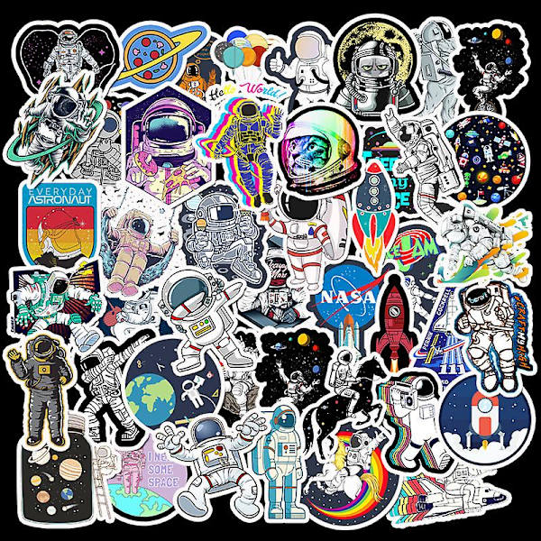 Stickers til Hydro Flask, 50 stk. søde astronaut vinyl stickers til Hydroflask vandflasker bærbar computer skateboard bil kofanger, vandtætte klistermærker f