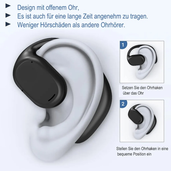 Öronklämma Benledning Hörlurar Bluetooth, Sport Örhänge Hörlurar