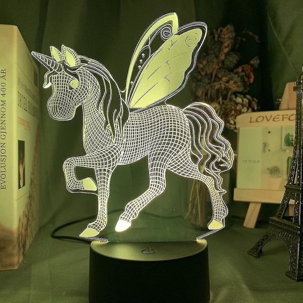 2024,unicorn Kids Sovrum Anime Nightlight Bordslampa 3d Led Night Light