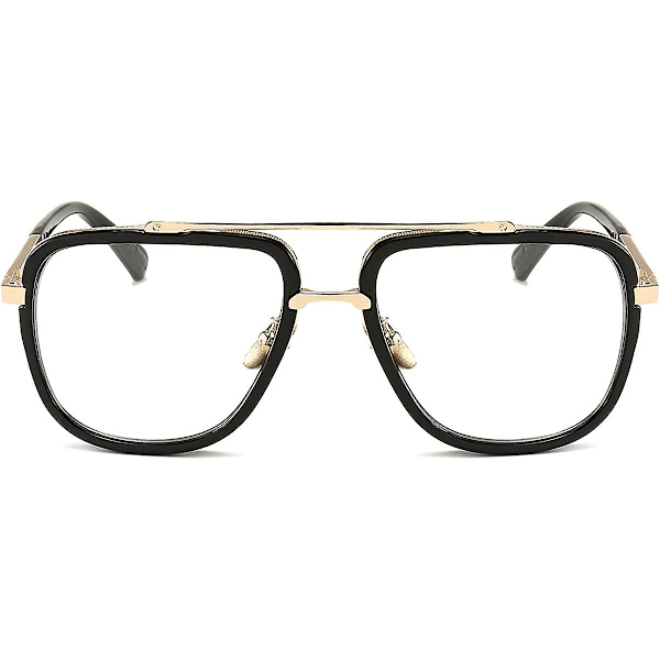 Överdimensionerade Fyrkantiga Aviator Solglasögon För Män Kvinnor Pilot Shades Guldram Retro Solglasögon