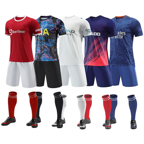Tilpasset Retro Team Fodboldtrøje Sæt Mænds Børnetrøje Fodbold S（L，Arsenal 2 ude）
