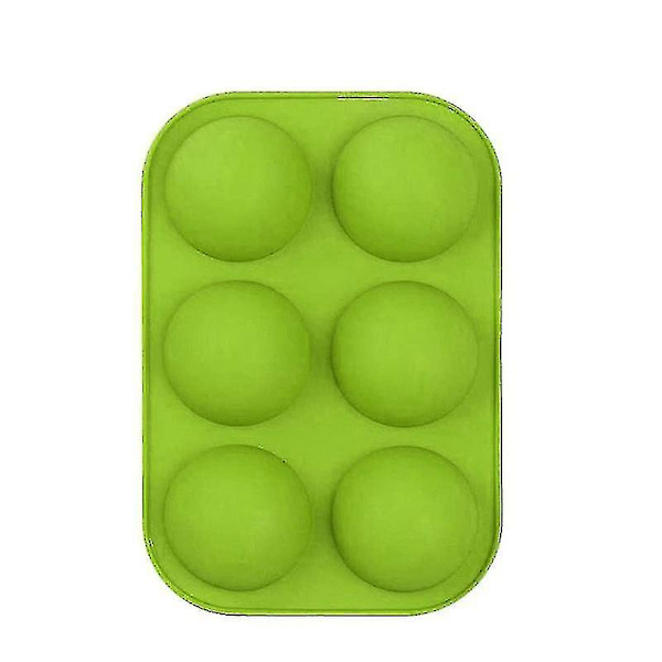 Svart 2 st 6 hål silikonformar bakning halv cirkel bakform diy hantverk tårta muffins Z24402