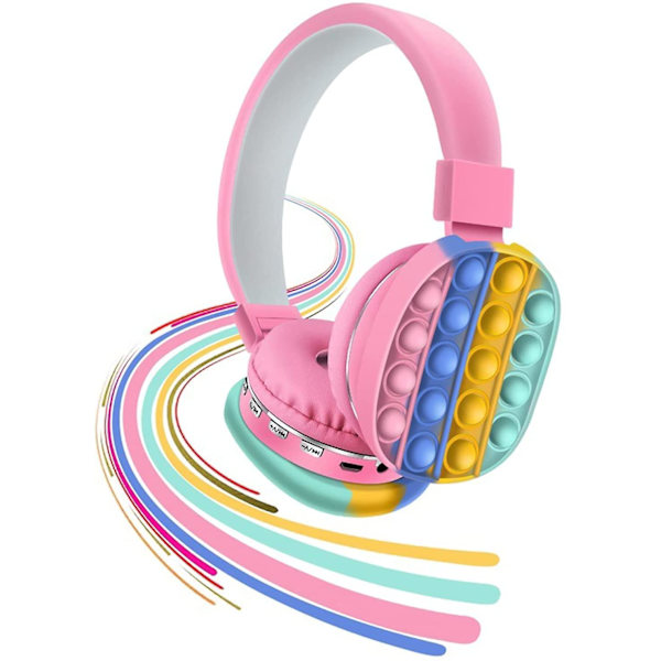 Bluetooth-headset med popbubblor, silikon tryck och pop fidget leksak headset färg stereo