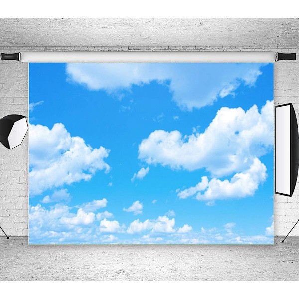 7x5ft Vinyl Fotobakgrund Blå Himmel Vita Moln Solig Himmel Fotobakgrund Barn Dusch Födelsedagsfest Studio Rekvisita Bås Banner
