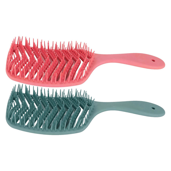 2 st Paddle Detangling Vent Brush Wet Dry Round Comb Teeth Beard Vent Massage Brush Rose Red Dark Green