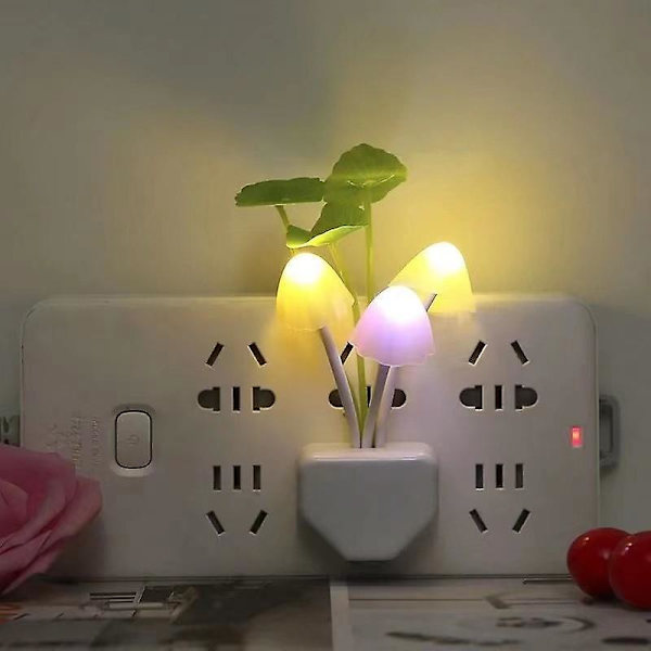 2-pack LED-sensor nattlampa, vägglampor med färgväxling, svampnattlampor för barn och vuxna, strumppresent, födelsedagspresent, söt nattlampa