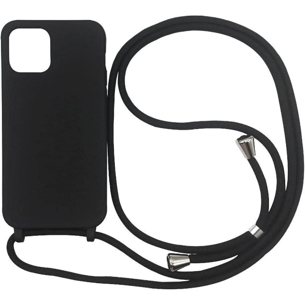 Telefon Silikonsnöre Halsband med lanyard Phone case - Svart iphone 14