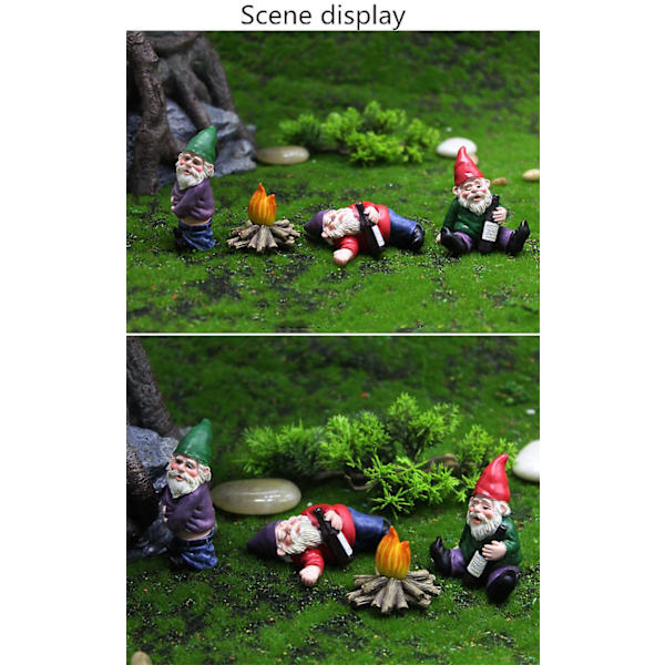 4 st Resin Moss Mikrolandskapsdekoration Utomhus Fairy Miniatyrträdgård Dvärg Ornament Hantverk Blomkruka Tillbehör Elf