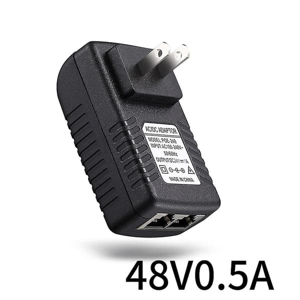 PoE-injektor Strømadapter til Ipc-kamera Dc24V 1A Eu-stik